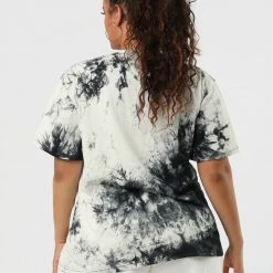 Allegra K Women's Plus Size Tie Dye T Shirts Summer Short Sleeves Casual Tops