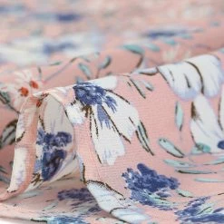 Allegra K Women's Tie V Neck Casual Boho Ruffled 3/4 Sleeve Floral Blouse Tops