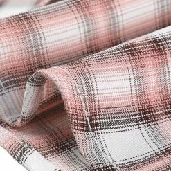 Allegra K Check Roll Up Sleeves Shirt With Flap Pockets