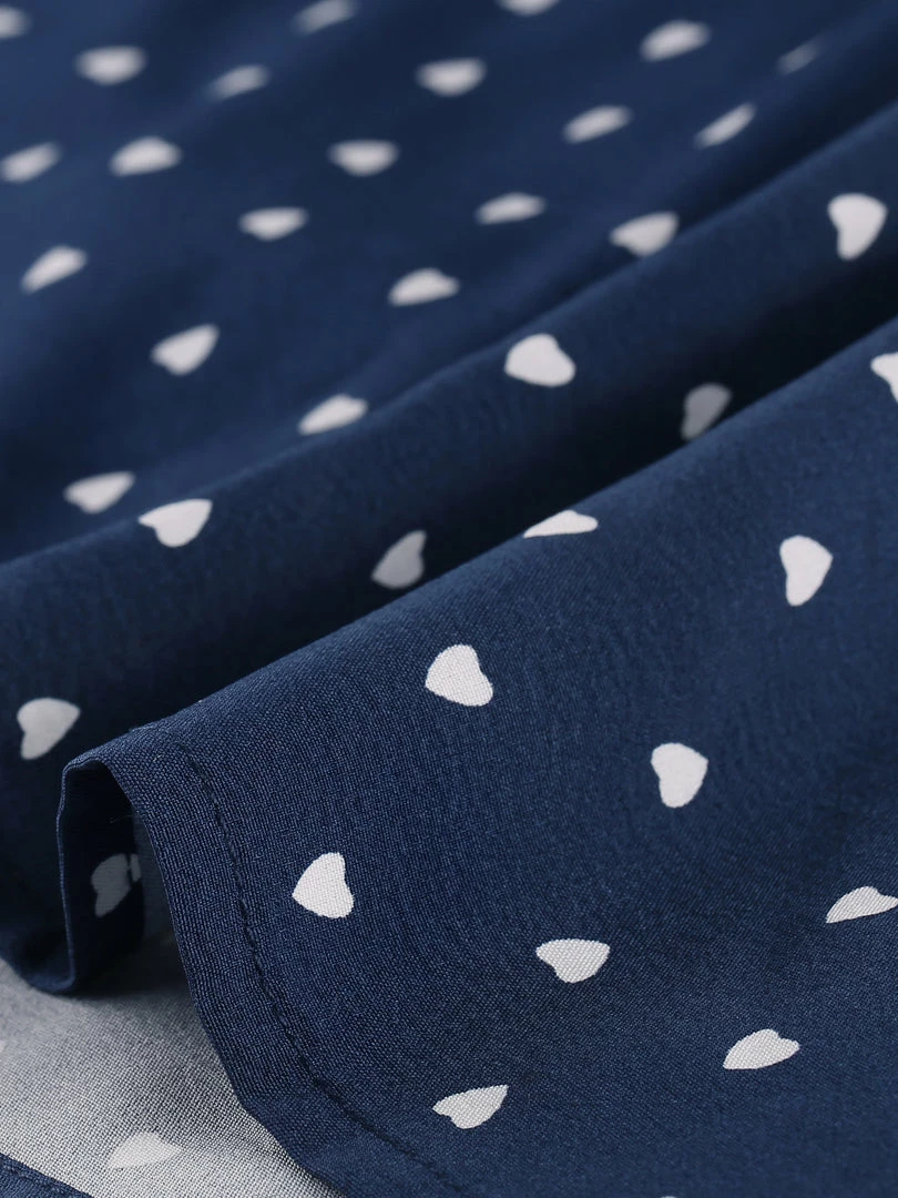 Allegra K Women's Heart Polka Dots Button Up Notched Lapel V Neck Shirt Tops 21 Allegra K Women's Heart Polka Dots Button Up Notched Lapel V Neck Shirt Tops