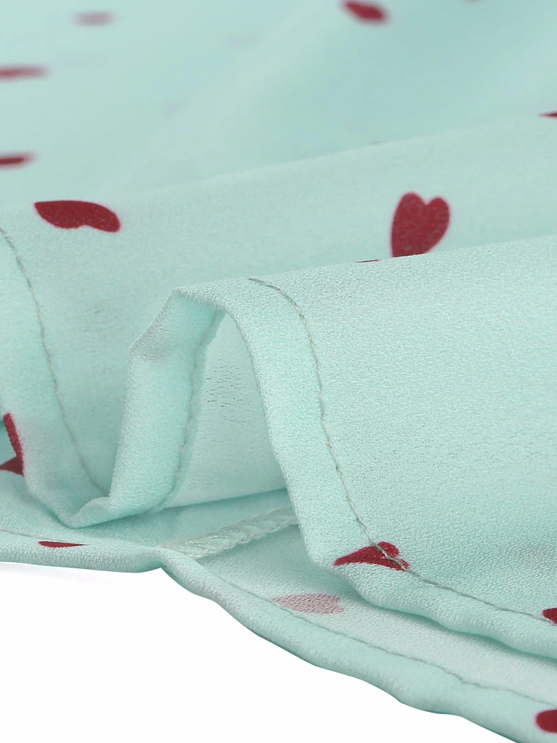 Allegra K Women's Heart Polka Dots Button Up Notched Lapel V Neck Shirt Tops 15 Allegra K Women's Heart Polka Dots Button Up Notched Lapel V Neck Shirt Tops