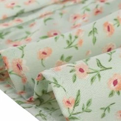 Allegra K Floral Ruffle Tie Neck Long Sleeve Blouse Women