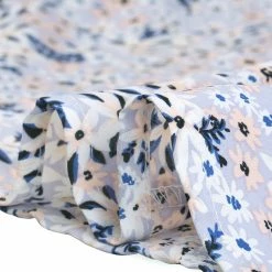 Allegra K Floral Ruffle Tie Neck Long Sleeve Blouse Women