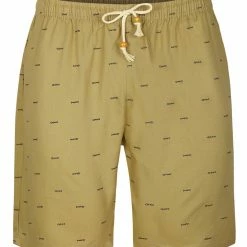 Allegra K Men's Summer Swim Elastic Waistband Drawstring Pockets Patterned Beach Board Shorts