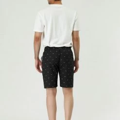 Allegra K Men's Summer Swim Elastic Waistband Drawstring Pockets Patterned Beach Board Shorts