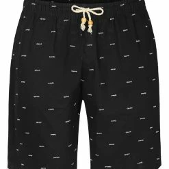 Allegra K Men's Summer Swim Elastic Waistband Drawstring Pockets Patterned Beach Board Shorts