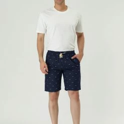 Allegra K Men's Summer Swim Elastic Waistband Drawstring Pockets Patterned Beach Board Shorts