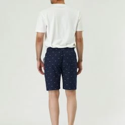 Allegra K Men's Summer Swim Elastic Waistband Drawstring Pockets Patterned Beach Board Shorts