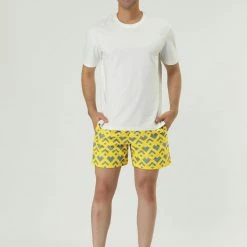 Allegra K Men's Summer Swim Elastic Waist Drawstring Pattern Beach Board Shorts With Mesh Lining 24 Allegra K Men's Summer Swim Elastic Waist Drawstring Pattern Beach Board Shorts With Mesh Lining