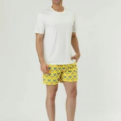 Allegra K Men's Summer Swim Elastic Waist Drawstring Pattern Beach Board Shorts With Mesh Lining 25 Allegra K Men's Summer Swim Elastic Waist Drawstring Pattern Beach Board Shorts With Mesh Lining