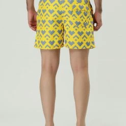 Allegra K Men's Summer Swim Elastic Waist Drawstring Pattern Beach Board Shorts With Mesh Lining 26 Allegra K Men's Summer Swim Elastic Waist Drawstring Pattern Beach Board Shorts With Mesh Lining