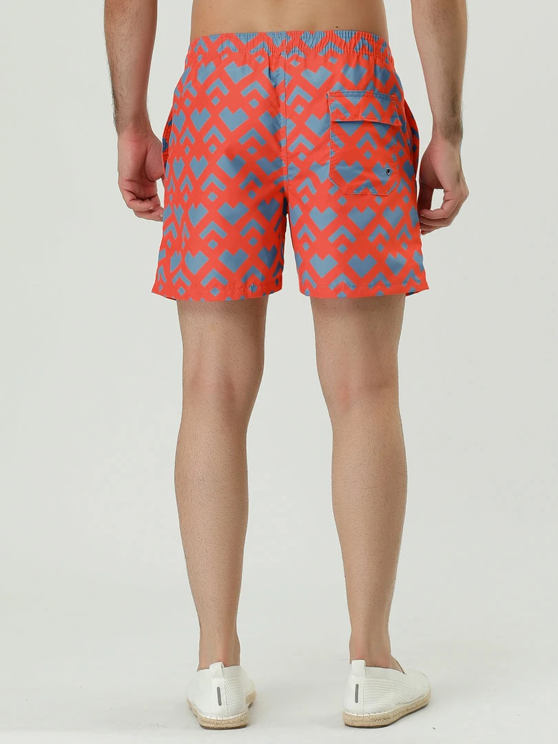 Allegra K Men's Summer Swim Elastic Waist Drawstring Pattern Beach Board Shorts With Mesh Lining 8 Allegra K Men's Summer Swim Elastic Waist Drawstring Pattern Beach Board Shorts With Mesh Lining