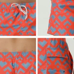 Allegra K Men's Summer Swim Elastic Waist Drawstring Pattern Beach Board Shorts With Mesh Lining 21 Allegra K Men's Summer Swim Elastic Waist Drawstring Pattern Beach Board Shorts With Mesh Lining