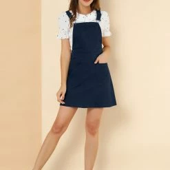 Allegra K Women's Adjustable Strap Above Knee Suspender Dress