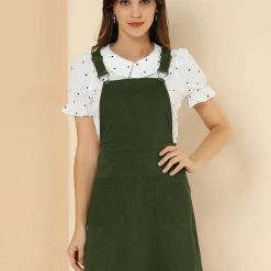 Allegra K Women's Adjustable Strap Above Knee Suspender Dress