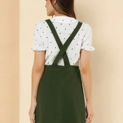 Allegra K Women's Adjustable Strap Above Knee Suspender Dress