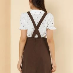 Allegra K Women's Adjustable Strap Above Knee Suspender Dress