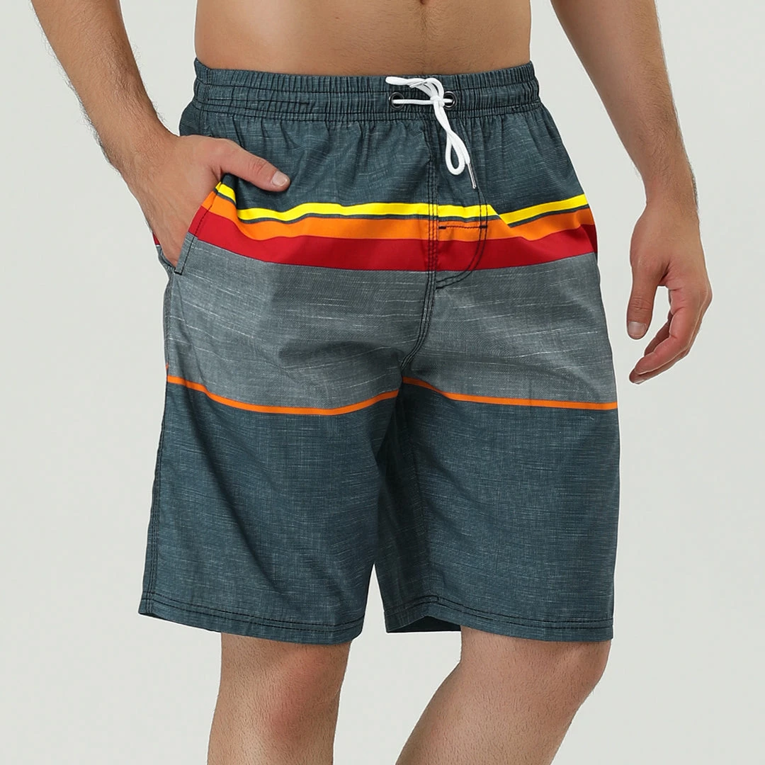 Allegra K Men's Summer Swim Shorts Elastic Waist Drawstring Color Block Striped Board Shorts 17 Allegra K Men's Summer Swim Shorts Elastic Waist Drawstring Color Block Striped Board Shorts