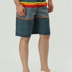 Allegra K Men's Summer Swim Shorts Elastic Waist Drawstring Color Block Striped Board Shorts 36 Allegra K Men's Summer Swim Shorts Elastic Waist Drawstring Color Block Striped Board Shorts