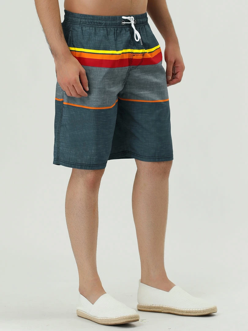 Allegra K Men's Summer Swim Shorts Elastic Waist Drawstring Color Block Striped Board Shorts 19 Allegra K Men's Summer Swim Shorts Elastic Waist Drawstring Color Block Striped Board Shorts