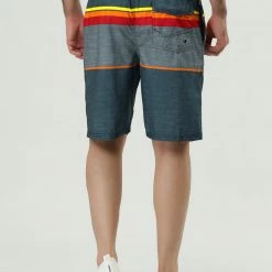 Allegra K Men's Summer Swim Shorts Elastic Waist Drawstring Color Block Striped Board Shorts 37 Allegra K Men's Summer Swim Shorts Elastic Waist Drawstring Color Block Striped Board Shorts