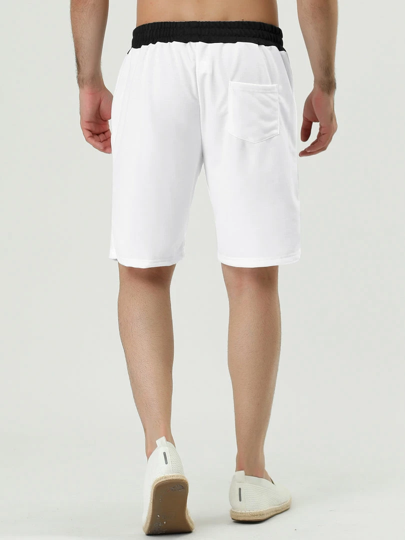 Allegra K Men's Training Drawstring Waist Color Block Zipper Pockets Jogging Board Shorts 32 Allegra K Men's Training Drawstring Waist Color Block Zipper Pockets Jogging Board Shorts