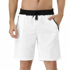 Allegra K Men's Training Drawstring Waist Color Block Zipper Pockets Jogging Board Shorts 58 Allegra K Men's Training Drawstring Waist Color Block Zipper Pockets Jogging Board Shorts