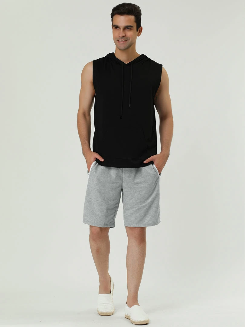 Allegra K Men's Training Drawstring Waist Color Block Zipper Pockets Jogging Board Shorts 24 Allegra K Men's Training Drawstring Waist Color Block Zipper Pockets Jogging Board Shorts