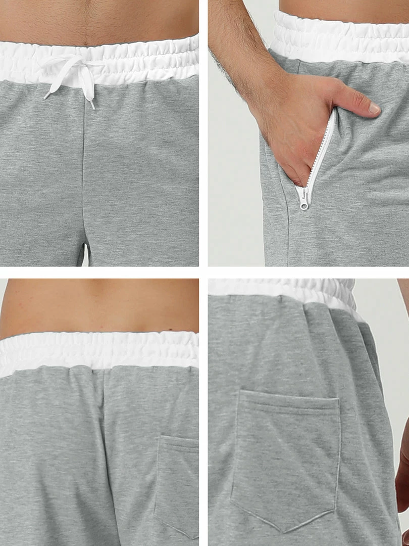 Allegra K Men's Training Drawstring Waist Color Block Zipper Pockets Jogging Board Shorts 27 Allegra K Men's Training Drawstring Waist Color Block Zipper Pockets Jogging Board Shorts