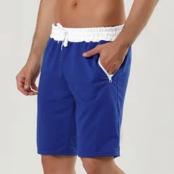 Allegra K Men's Training Drawstring Waist Color Block Zipper Pockets Jogging Board Shorts 47 Allegra K Men's Training Drawstring Waist Color Block Zipper Pockets Jogging Board Shorts