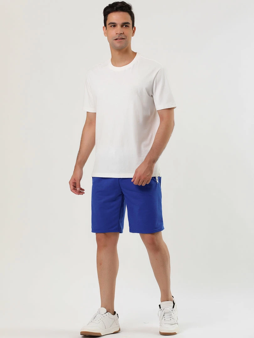 Allegra K Men's Training Drawstring Waist Color Block Zipper Pockets Jogging Board Shorts 18 Allegra K Men's Training Drawstring Waist Color Block Zipper Pockets Jogging Board Shorts