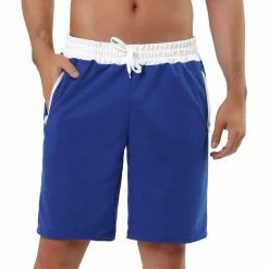 Allegra K Men's Training Drawstring Waist Color Block Zipper Pockets Jogging Board Shorts 46 Allegra K Men's Training Drawstring Waist Color Block Zipper Pockets Jogging Board Shorts