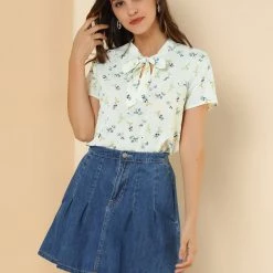 Allegra K Tie Bow Neck Cherry Printed Blouse Clothing 88 Allegra K Tie Bow Neck Cherry Printed Blouse Clothing