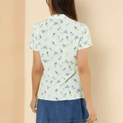 Allegra K Tie Bow Neck Cherry Printed Blouse Clothing 91 Allegra K Tie Bow Neck Cherry Printed Blouse Clothing