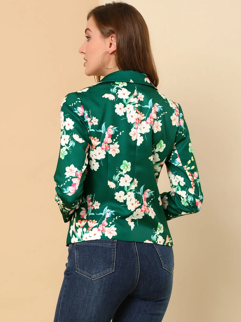 Women Allegra K Notched Lapel Open Front Blazer In Floral Print 13 Women Allegra K Notched Lapel Open Front Blazer In Floral Print