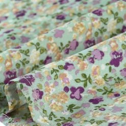 Allegra K Floral Bow Tie V Neck Shorts Sleeves Ruffle Dress Women