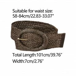 Allegra K Womens Woven Belts Wide Waist Belts For Dress Decor Adjustable Accessories