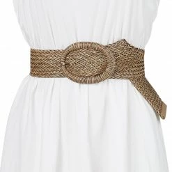 Allegra K Womens Woven Belts Wide Waist Belts For Dress Decor Adjustable Accessories