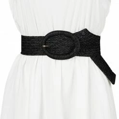 Allegra K Womens Woven Belts Wide Waist Belts For Dress Decor Adjustable Accessories