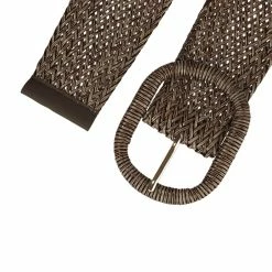 Allegra K Women Wide Waist Belts Braided Woven Belts For Dress Chunky Buckle Accessories