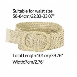 Allegra K Women Wide Waist Belts Braided Woven Belts For Dress Chunky Buckle Accessories