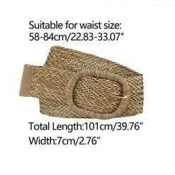 Allegra K Women Wide Waist Belts Braided Woven Belts For Dress Chunky Buckle Accessories