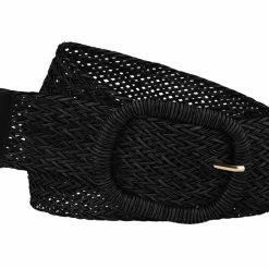 Allegra K Women Wide Waist Belts Braided Woven Belts For Dress Chunky Buckle Accessories
