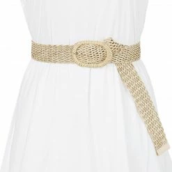 Allegra K Womens Skinny Waist Belts Braided Woven Belts For Dress Metal Buckle