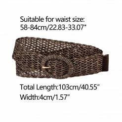 Allegra K Accessories Womens Skinny Waist Belts Braided Belts For Dress Round Metal Buckle Adjustable