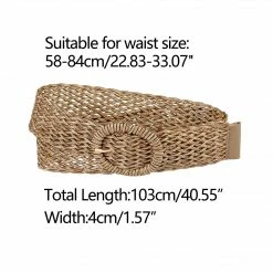 Allegra K Accessories Womens Skinny Waist Belts Braided Belts For Dress Round Metal Buckle Adjustable