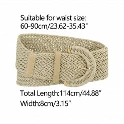 Allegra K Accessories Womens Wide Woven Waist Belts Braided Belts For Dress Chunky Buckle