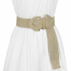 Allegra K Accessories Womens Wide Woven Waist Belts Braided Belts For Dress Chunky Buckle