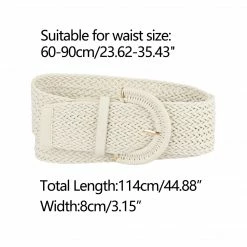 Allegra K Accessories Womens Wide Woven Waist Belts Braided Belts For Dress Chunky Buckle