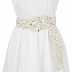 Allegra K Accessories Womens Wide Woven Waist Belts Braided Belts For Dress Chunky Buckle